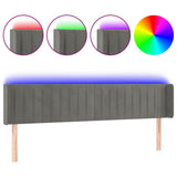 Vidaxl hoofdbord led 203x16x78 88 cm fluweel lichtgrijs