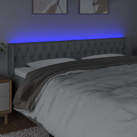Vidaxl hoofdbord led 203x16x78 88 cm stof lichtgrijs
