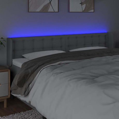 Vidaxl hoofdbord led 203x16x78 88 cm stof lichtgrijs