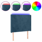 Vidaxl hoofdbord led 103x16x118 128 cm fluweel donkerblauw