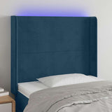 Vidaxl hoofdbord led 103x16x118 128 cm fluweel donkerblauw