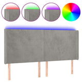 Vidaxl hoofdbord led 183x16x118 128 cm fluweel lichtgrijs