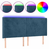 Vidaxl hoofdbord led 183x16x118 128 cm fluweel donkerblauw