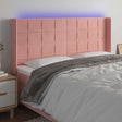 Vidaxl hoofdbord led 163x16x118 128 cm fluweel roze