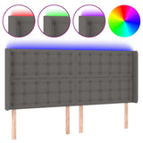 Vidaxl hoofdbord led 183x16x118 128 cm kunstleer grijs