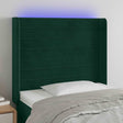 Vidaxl hoofdbord led 103x16x118 128 cm fluweel donkergroen