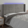 Vidaxl hoofdbord led 203x16x118 128 cm fluweel lichtgrijs
