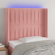 Vidaxl hoofdbord led 83x16x118 128 cm fluweel roze