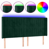 Vidaxl hoofdbord led 183x16x118 128 cm fluweel donkergroen