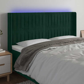 Vidaxl hoofdbord led 183x16x118 128 cm fluweel donkergroen