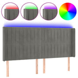 Vidaxl hoofdbord led 203x16x118 128 cm fluweel lichtgrijs
