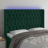 Vidaxl hoofdbord led 147x16x118 128 cm fluweel donkergroen