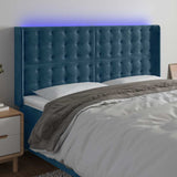 Vidaxl hoofdbord led 203x16x118 128 cm fluweel donkerblauw