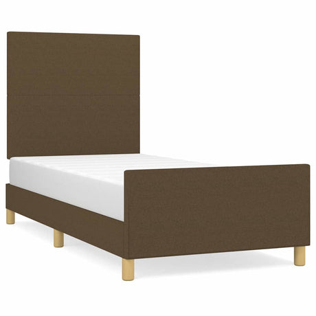 Vidaxl bedframe zonder matras 90x200 cm stof donkerbruin