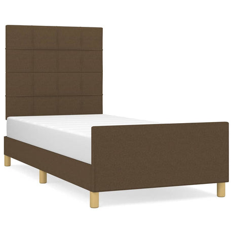 Vidaxl bedframe zonder matras 80x200 cm stof donkerbruin