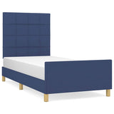 Vidaxl bedframe zonder matras 90x190 cm stof blauw