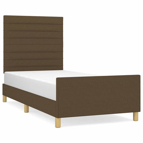Vidaxl bedframe zonder matras 90x190 cm stof donkerbruin