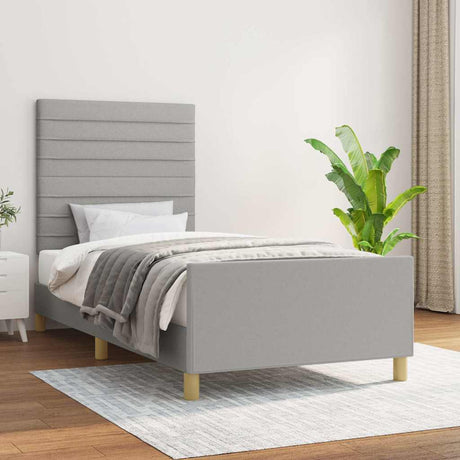 Vidaxl bedframe zonder matras 90x200 cm stof lichtgrijs