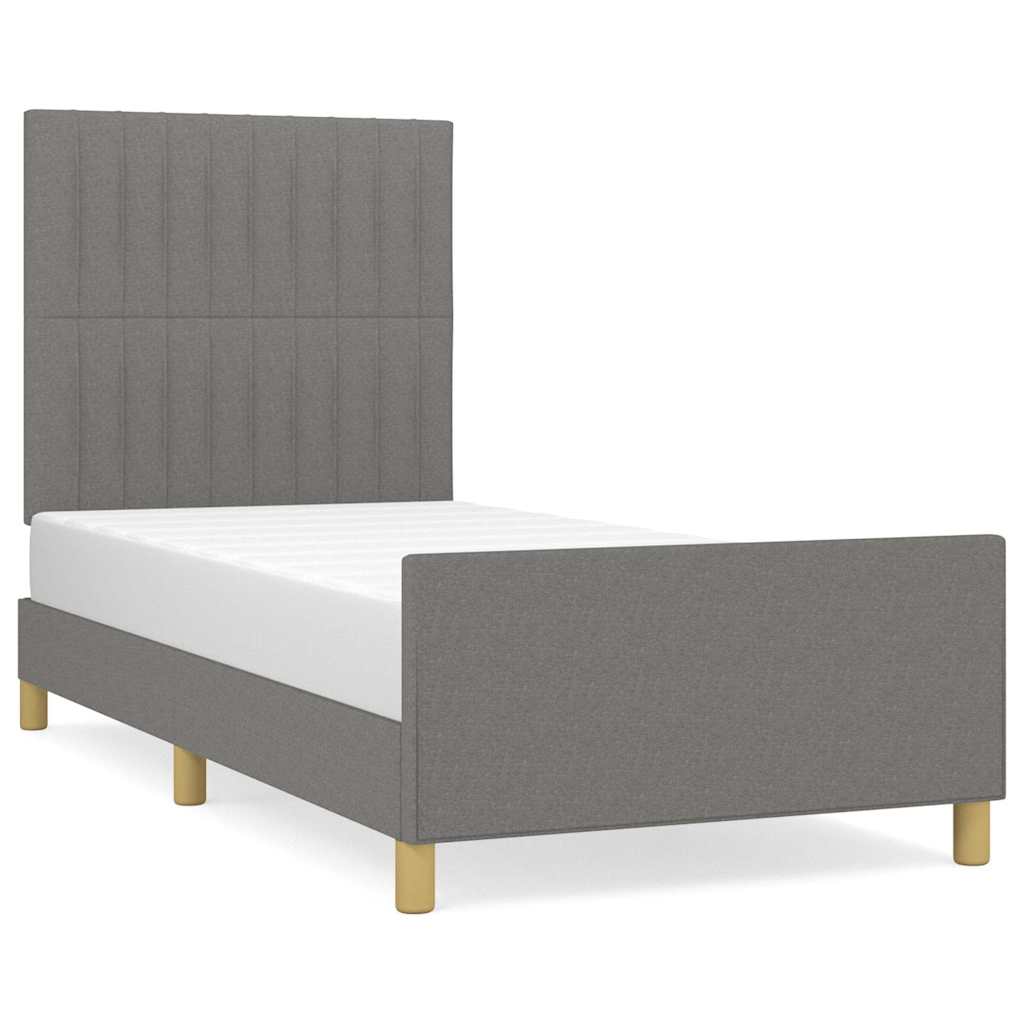 Vidaxl bedframe zonder matras 80x200 cm stof donkergrijs