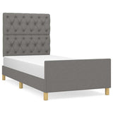Vidaxl bedframe zonder matras 80x200 cm stof donkergrijs