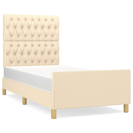 Vidaxl bedframe zonder matras 90x200 cm stof crèmekleurig
