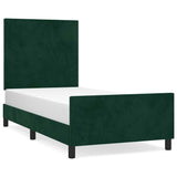Vidaxl bedframe zonder matras 100x200 cm fluweel donkergroen