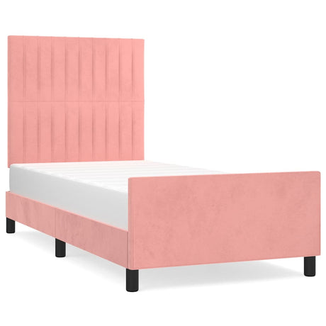 Vidaxl bedframe met hoofdeinde fluweel roze 80x200 cm