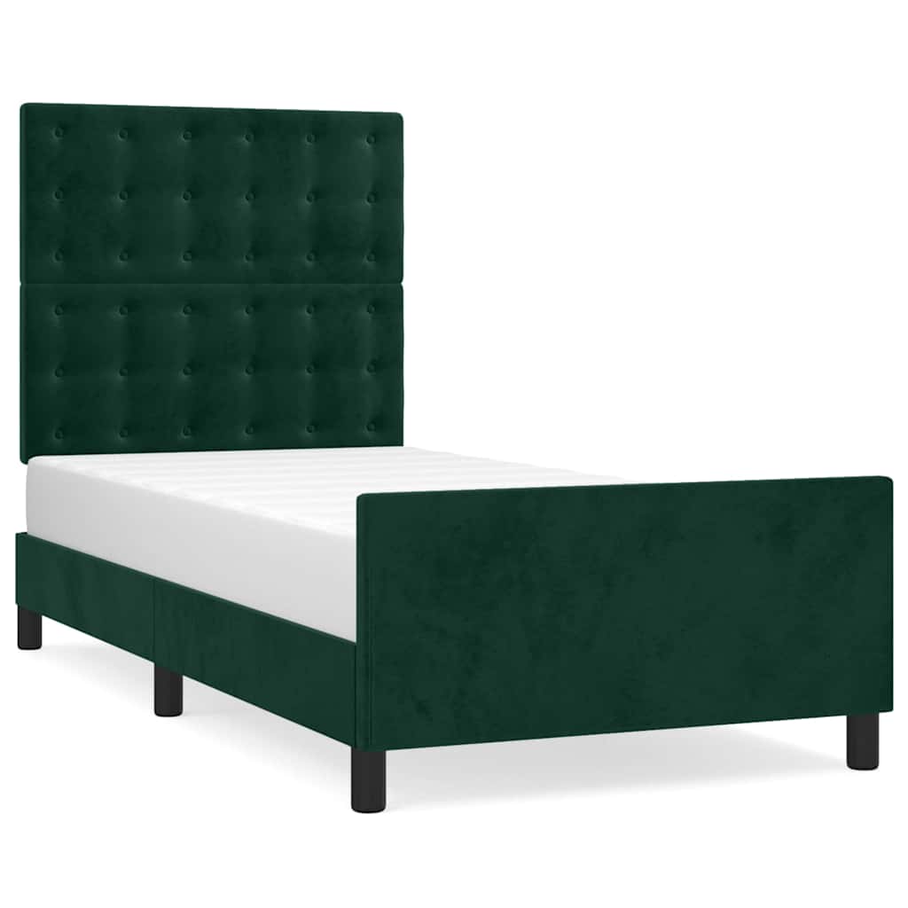 Vidaxl bedframe zonder matras 80x200 cm fluweel donkergroen