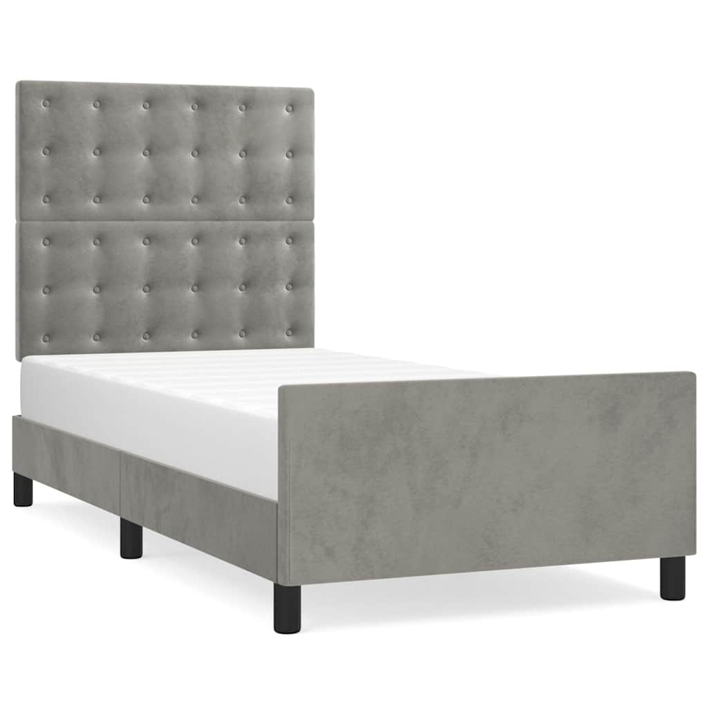 Vidaxl bedframe zonder matras 90x190 cm fluweel lichtgrijs