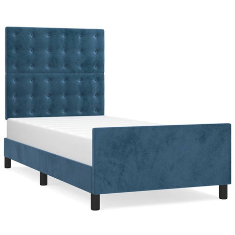 Vidaxl bedframe zonder matras 90x190 cm fluweel donkerblauw