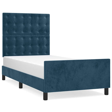 Vidaxl bedframe zonder matras 90x200 cm fluweel donkerblauw