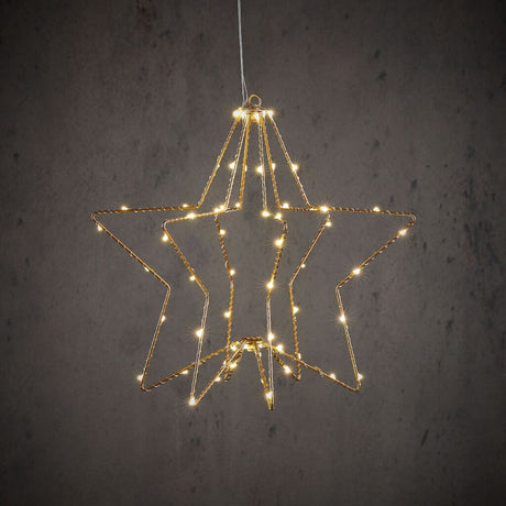 Andre mærker hængende stjerne 60 LEDs varm hvid 32x30 cm guld