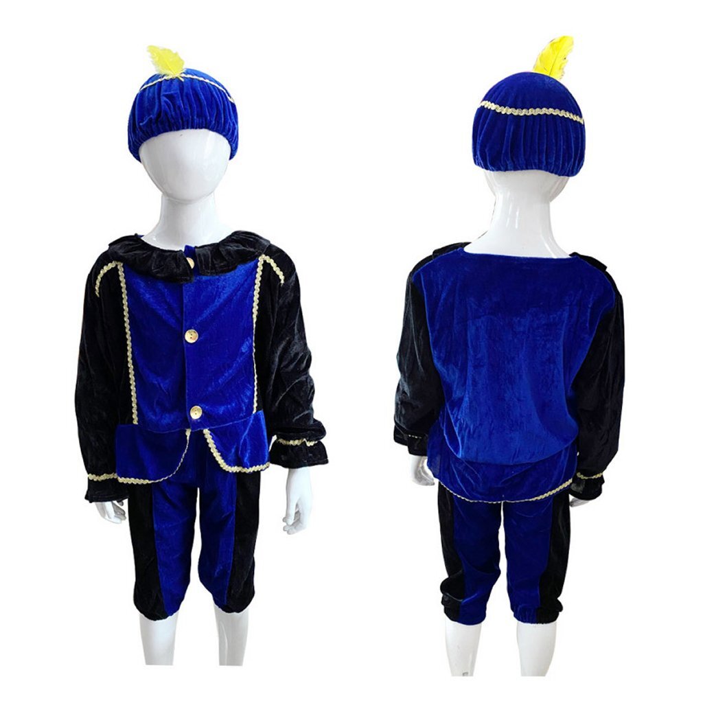 Sinterklaas Dress Up Set Pete Suit Blå-Sort 5-7 år