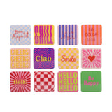 Decoris deco skilt med tekst træ 9,5x9,5x0,5cm