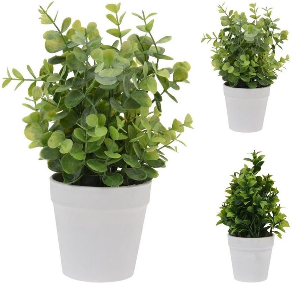 Diverse kunstig plante i urtepottegrøn 25cm