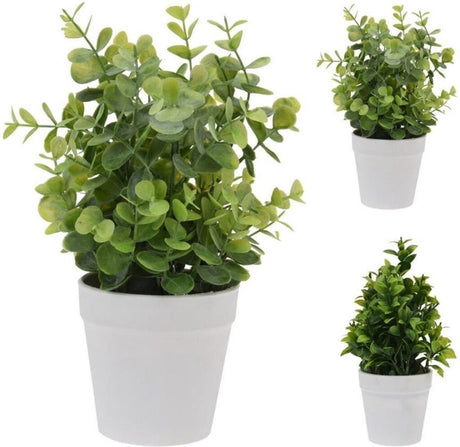Diverse kunstig plante i urtepottegrøn 25cm