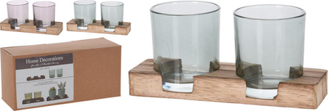 Theelichthouder home decorations set 3-delig