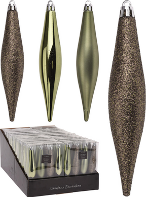 Kerstbal onbreekbaar kegel 15cm 4 stuks - groen