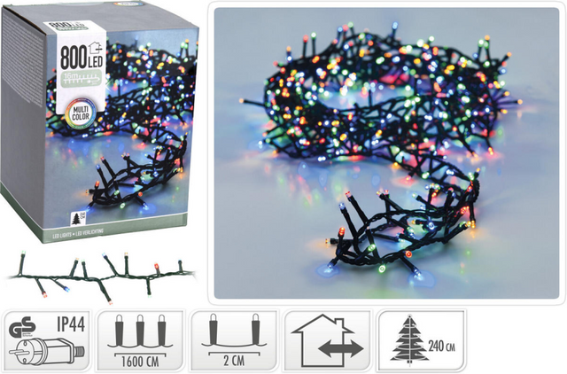Verlichting 800led microcluster 16m multi color - ip44