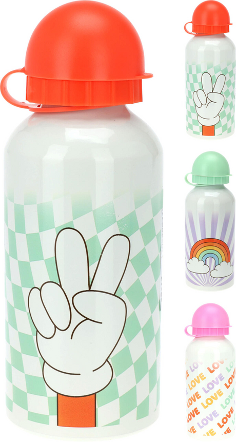 Sportsflaske med tryk aluminium, 350ml