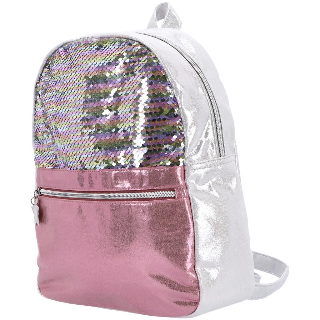 Basic rygsæk pailletter pink sølv