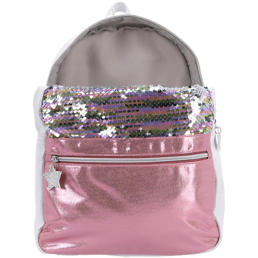 Basic rygsæk pailletter pink sølv