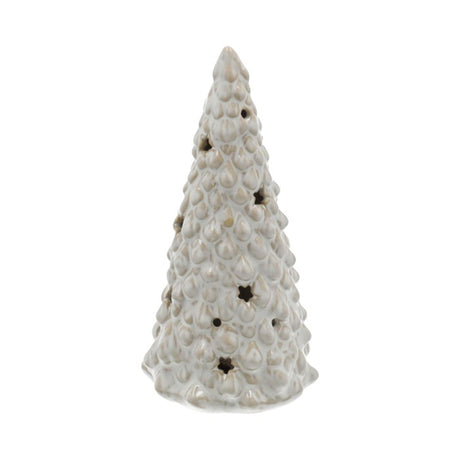 HBX naturlig levende statue juletræ Kima H25cm med LED hvidt fajance