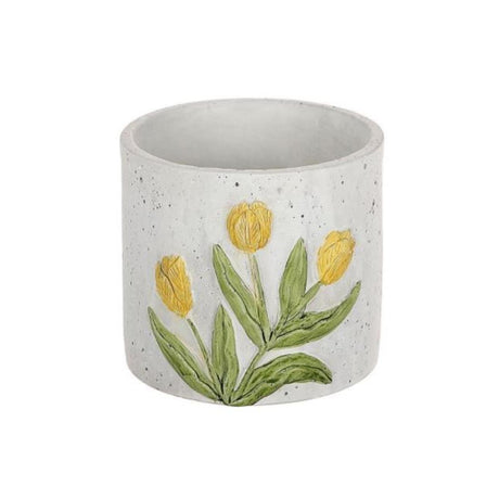 Hbx naturlig levende urtepotte tulipan gul ø12,5xh11,3cm
