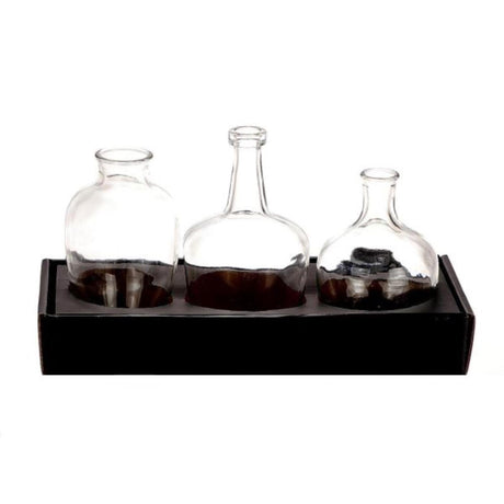 HBx naturlig levende vase glas transparent sæt a 3