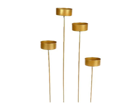 HBx naturlig levende lysestage guld ø4,5 cm