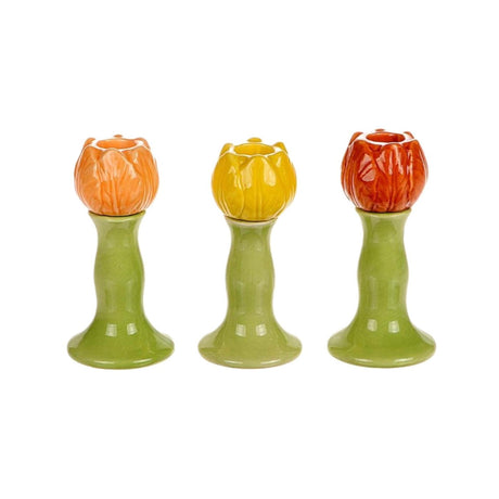 Hbx naturlig levende lysestage tulipan ø6,3xh12,5cm