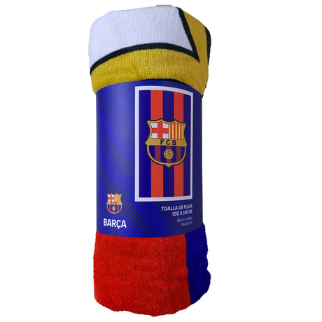 Andre mærker FC Barcelona badehåndklæde 100x180 cm blå rød