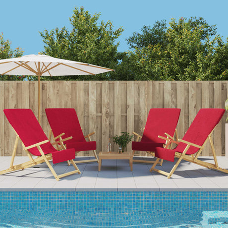 VidaXL badehåndklæder 4 stk 400 g m² 60x135 cm stof bordeauxrød