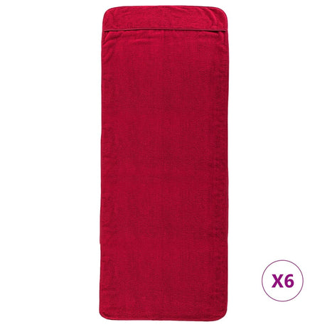 VidaXL badehåndklæder 6 stk 400 g m² 60x135 cm stof bordeauxrød
